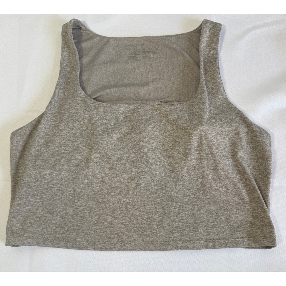 Yogalicious Womens Tank XXL Gray Everyday Support Cropped Activewear Athleisure